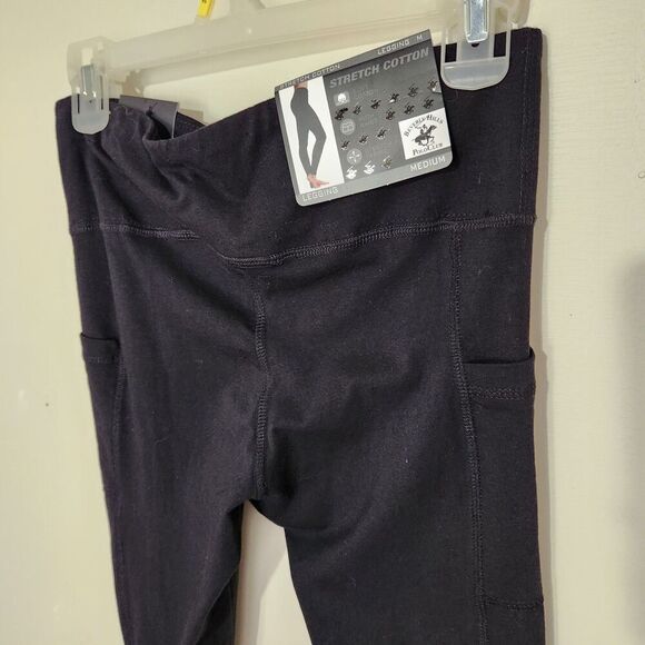 Beverly Hills polo club legging Women Medium Black Soft Cotton High Waist.   B14 - Picture 3 of 11